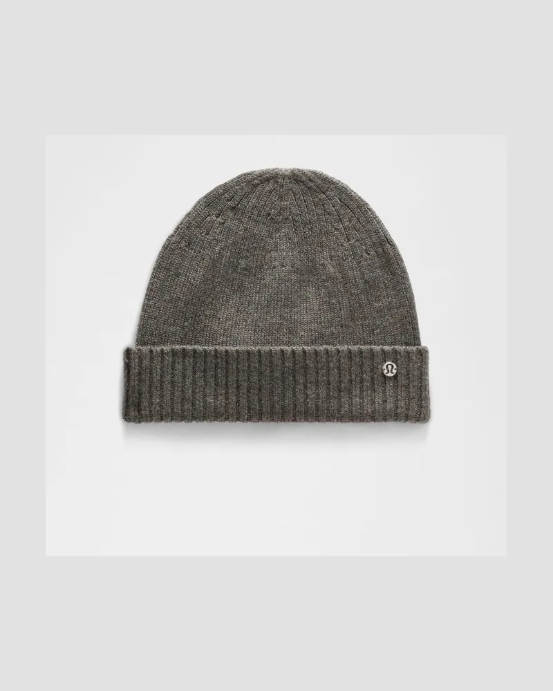 LULULEMON Ribbed Merino Wool Beanie in Heathered Olive Brown Multi Heathered