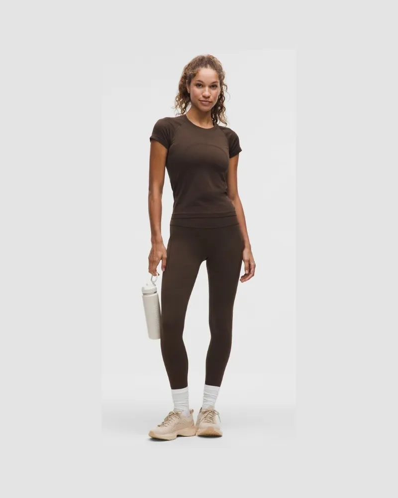 LULULEMON Wunder Train Leggings mit hohem Bund und Taschen für Frauen – 63,5 cm – Größe in Walnut Crunch Walnut