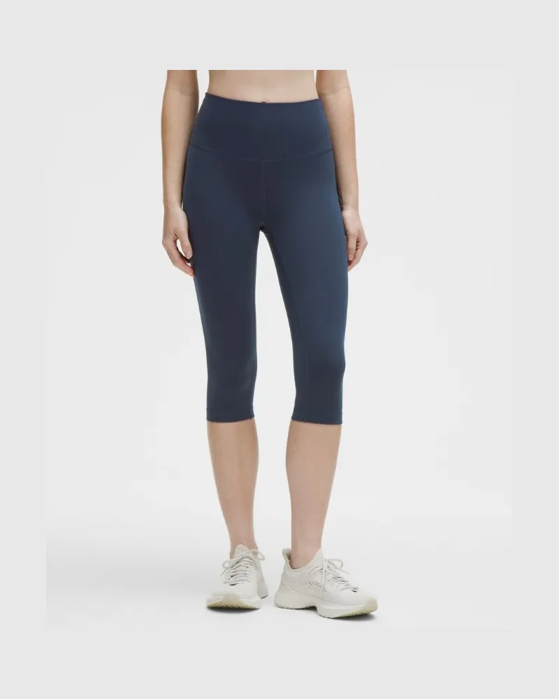 LULULEMON Wunder Train Crop Leggings mit hohem Bund für Frauen – 38 cm – Größe in Club Blue Club
