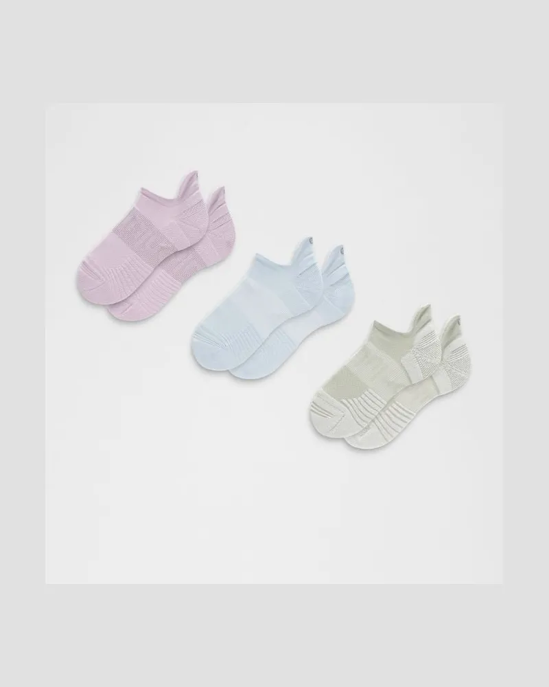 LULULEMON Power Stride Socken mit Polsterung und Knöchelschutz im 3er-Pack – Größe in Starch Blue/Lilac Play/Meadow Haze Starch