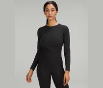 All It Takes Geripptes Langarmshirt aus Nulu für Frauen – Größe in Black