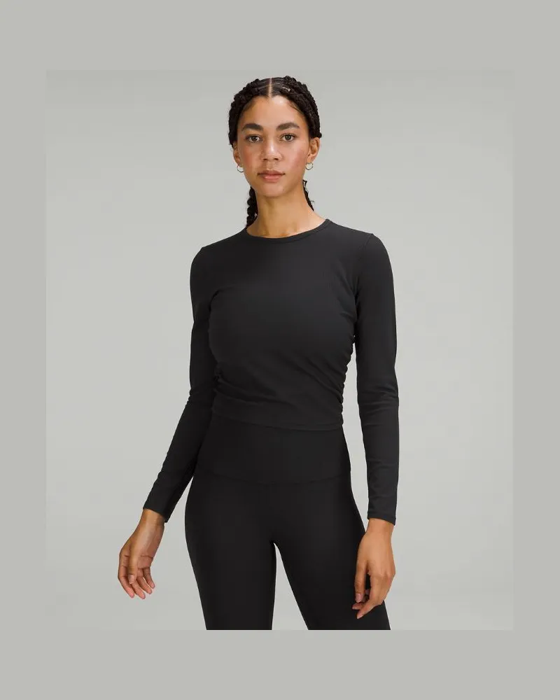 LULULEMON All It Takes Geripptes Langarmshirt aus Nulu für Frauen – Größe in Black Black