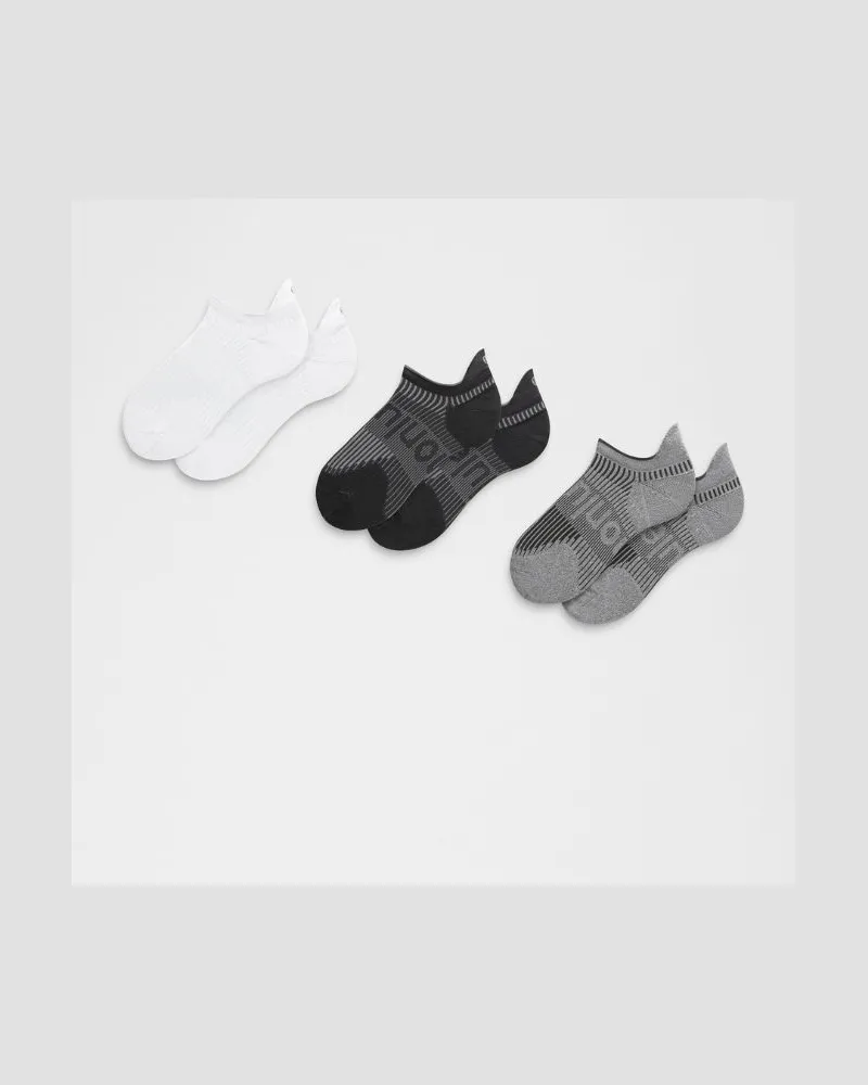 LULULEMON Power Stride Tab Socken 3er-Pack für Männer – Größe in White/Heather Grey/Black White