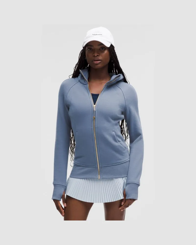 LULULEMON Scuba-Hoodie mit durchgehendem Reißverschluss für Frauen – Größe in Washed Denim/Gold Washed