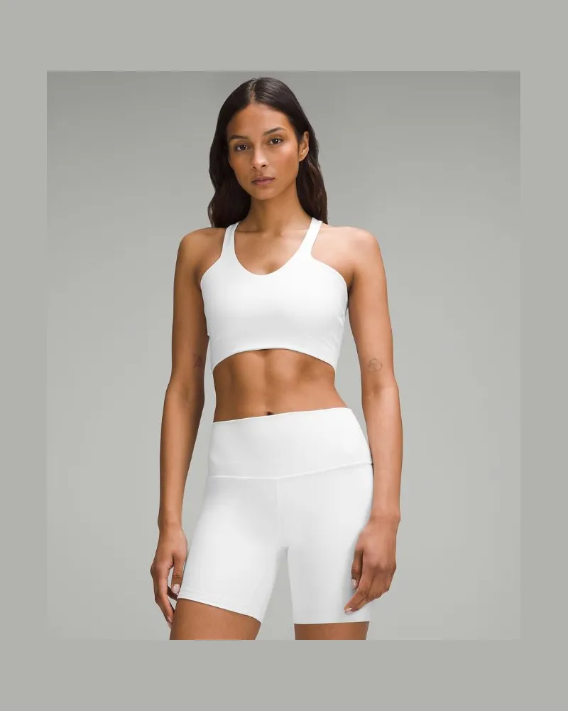 LULULEMON Bend This BH mit V-Ausschnitt und Racerback Leichter Halt A–C-Cups für Frauen – Größe in White White