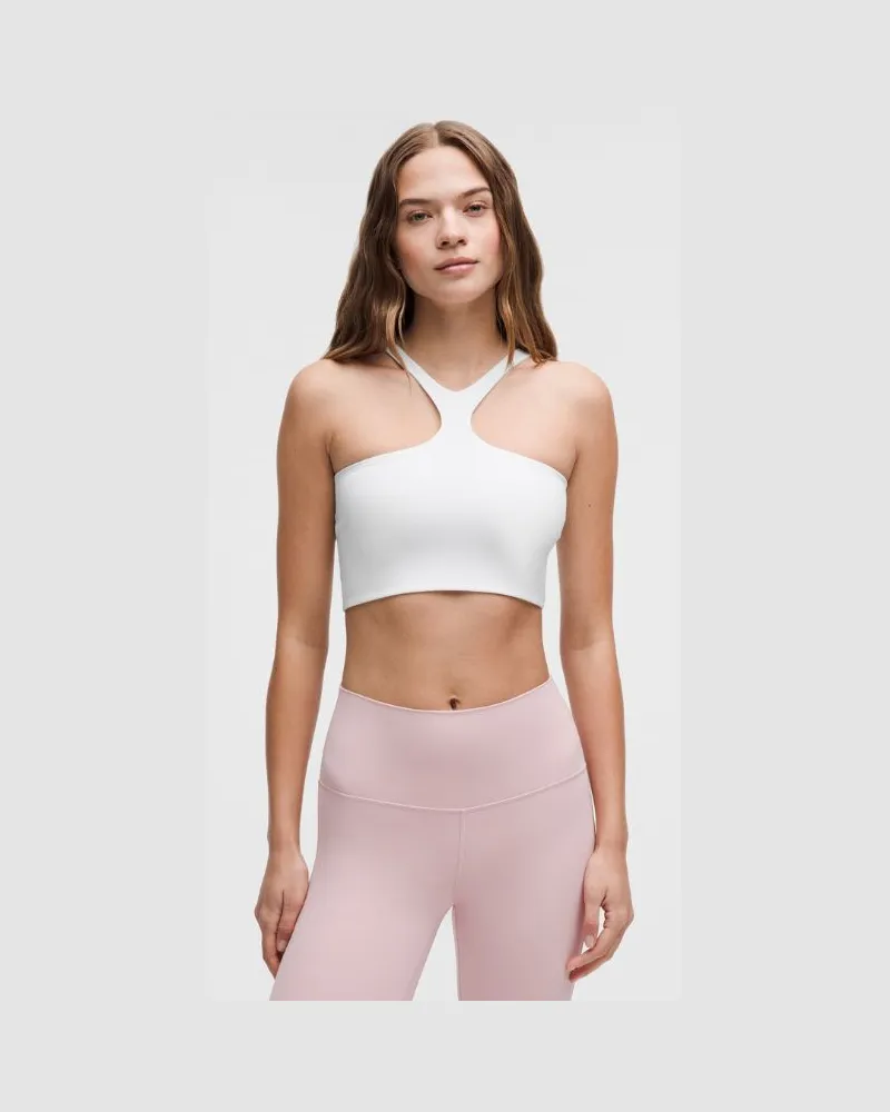 LULULEMON Bend This BH mit V-Ausschnitt und Racerback Leichter Halt A–C-Cups für Frauen – Größe in White White