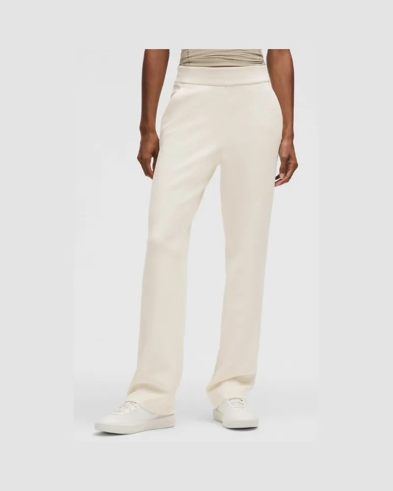 LULULEMON Softstreme Hose mit geradem Bein und hohem Bund Normale Länge für Frauen – Größe in Light Ivory Light