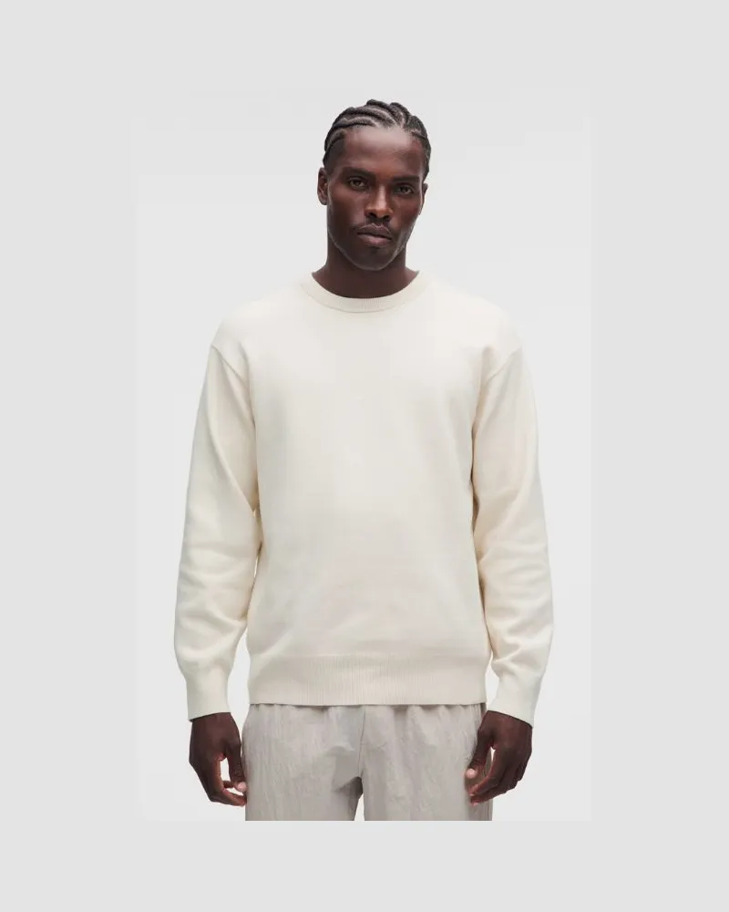 LULULEMON Langarmshirt mit Rundhalsausschnitt aus Baumwollgemisch für Männer – Größe in Light Ivory Light