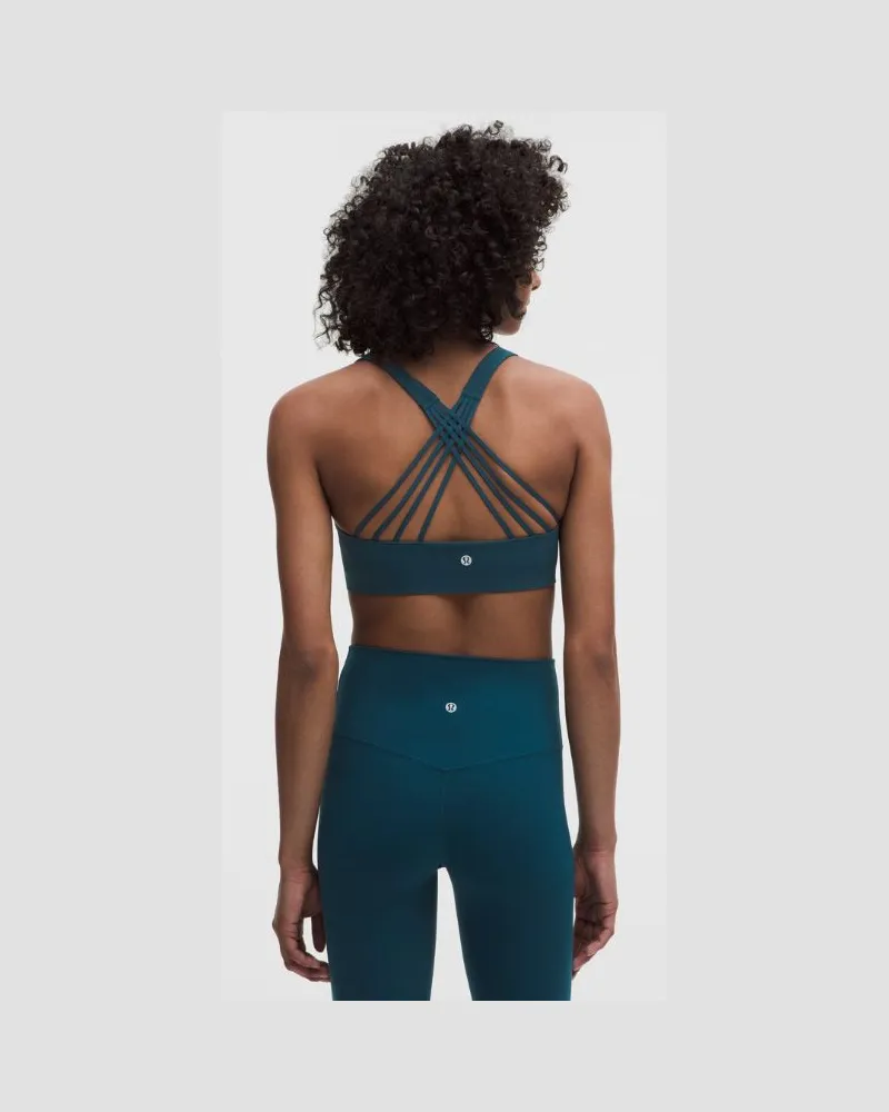 LULULEMON FlexyFlex Yoga-BH mit überkreuzten Trägern Leichter Halt für A-C Cups für Frauen – Größe in Remixed Marine Remixed