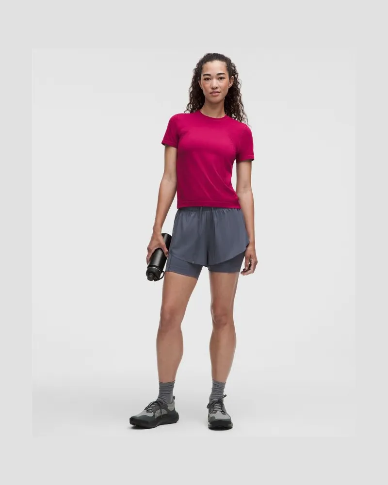 LULULEMON Swift Speed-2-in-1-Shorts für Frauen – 6 cm – Größe in Dusty Diamond Dusty