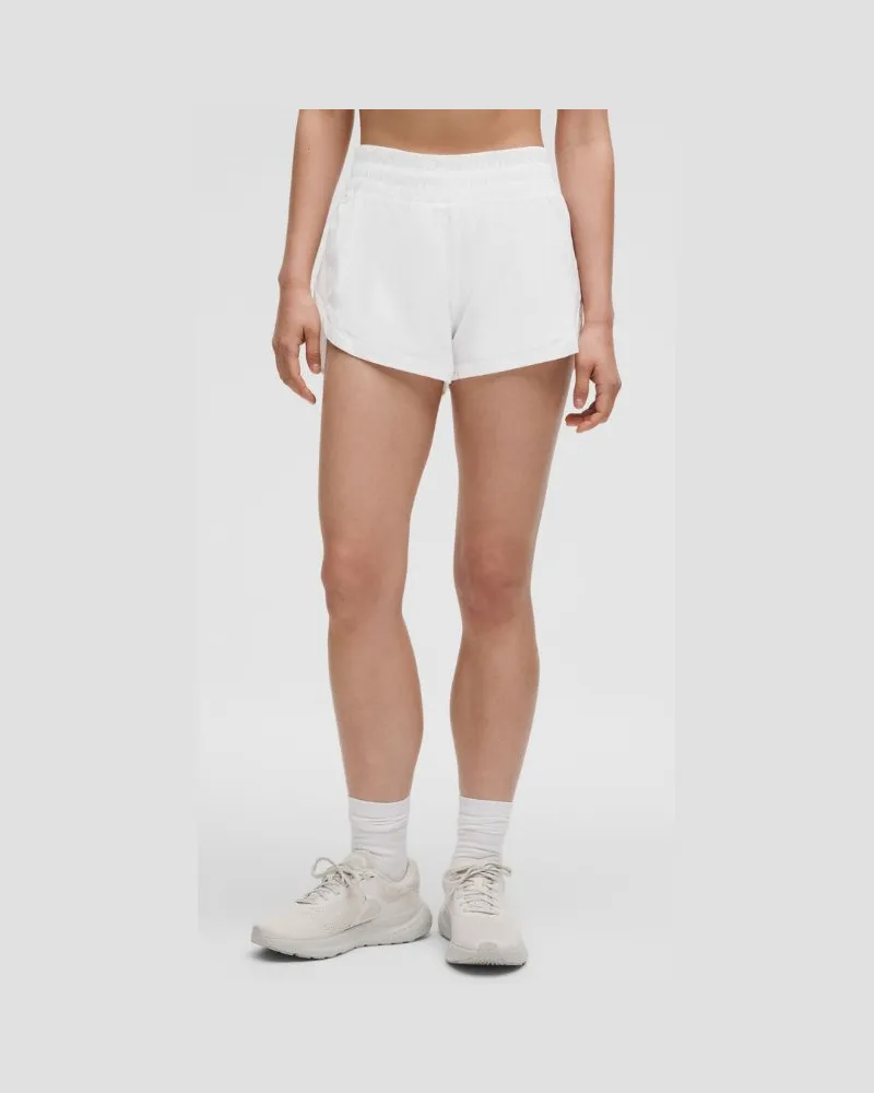 LULULEMON Track That Shorts mit Liner und hohem Bund für Frauen – 8 cm – Größe in White White