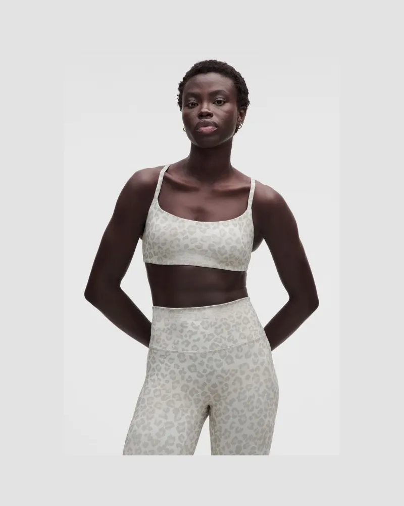 LULULEMON Wunder Train BH mit Racerback-Trägern Leichter Halt A/B-Cups für Frauen – Größe in True Leopard White Multi True