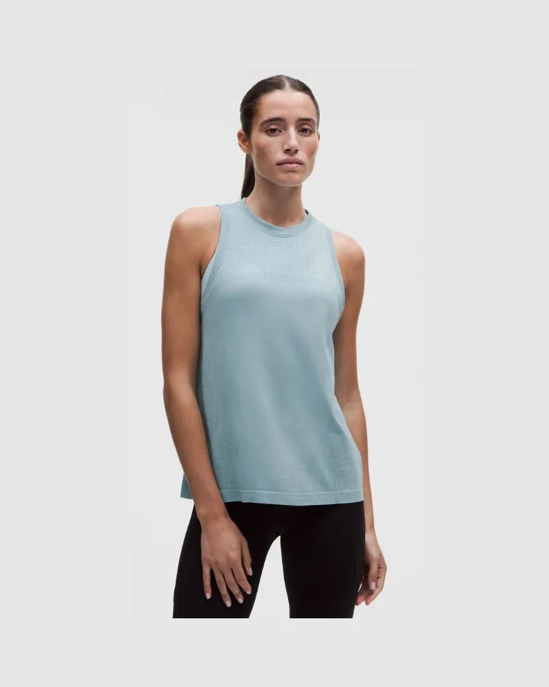 LULULEMON Swiftly Relaxed Tanktop in Hüftlänge Logo für Frauen – Größe in Seafoam Seafoam