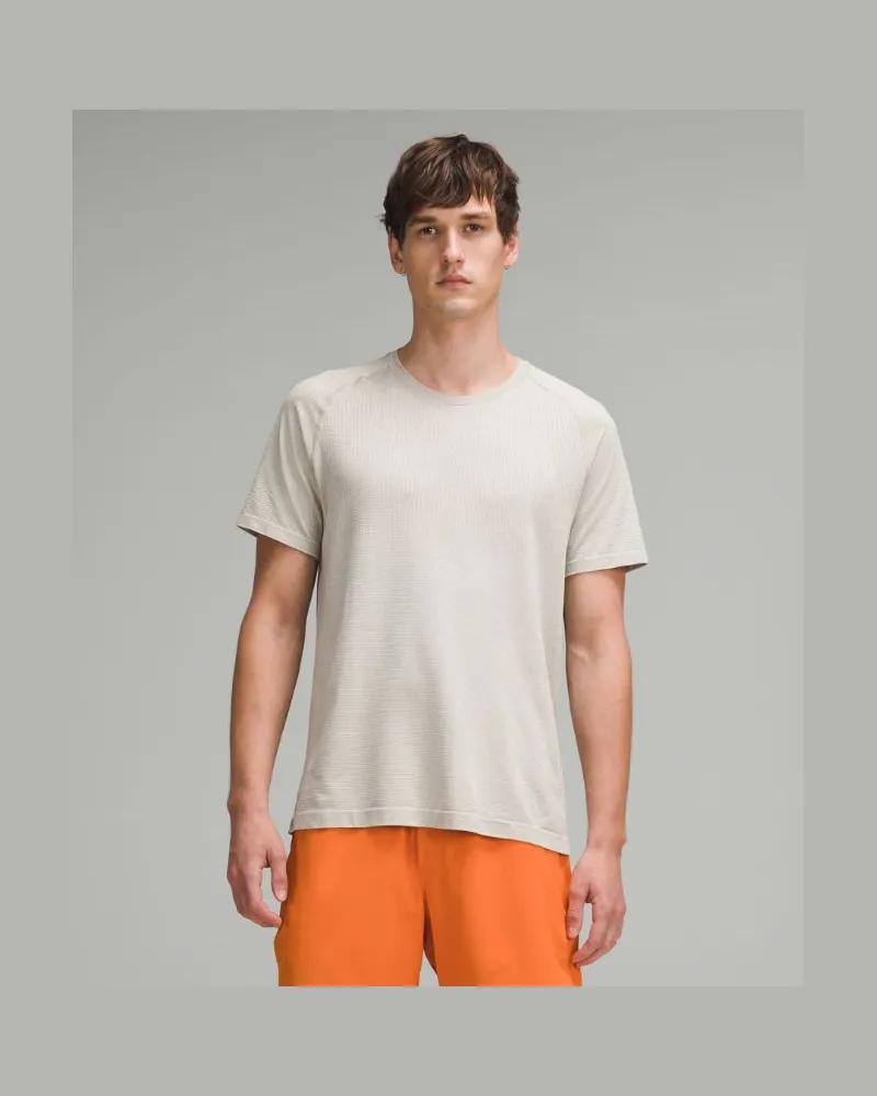 LULULEMON Metal Vent Tech T-Shirt für Männer – Größe in Raw Linen/White Raw