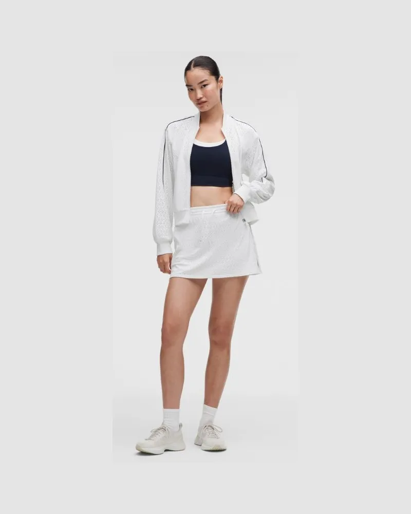 LULULEMON Ace Advantage Tennisrock mit hohem Bund aus Strick-Mesh für Frauen – Größe in Weiß/Club Blue Weiß