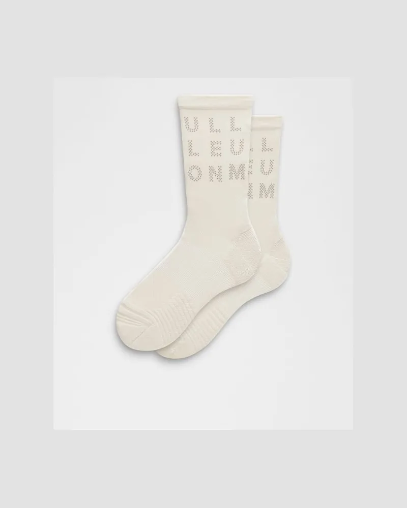 LULULEMON Power Stride Crew-Socken Reflektierend – Größe in Light Ivory Light