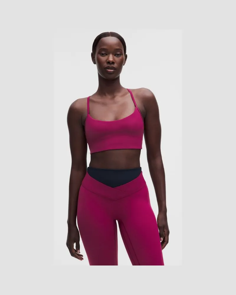 LULULEMON Flow Y-BH mit leichtem Halt für A/B-Cups es Design für Frauen – Größe in Raspberry Rave Raspberry