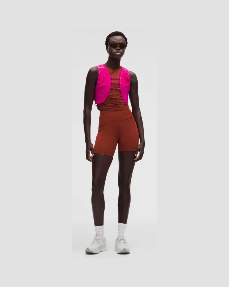 LULULEMON Swift Speed Shorts mit hohem Bund für Frauen – 15 cm – Größe in Cranberry Charm Cranberry