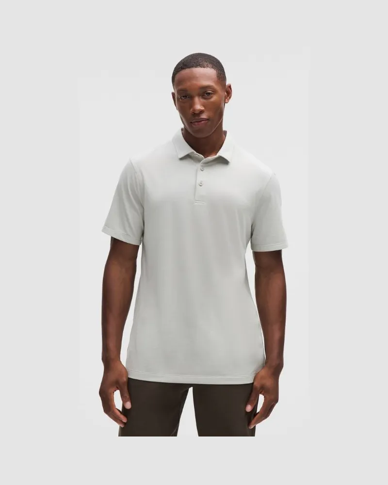 LULULEMON Evolution Kurzarm-Poloshirt für Männer – Größe in Heathered Dove Grey Heathered