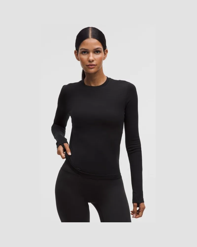 LULULEMON Swiftly-Langarmshirt aus Wollgemisch für Frauen – Größe in Schwarz Schwarz
