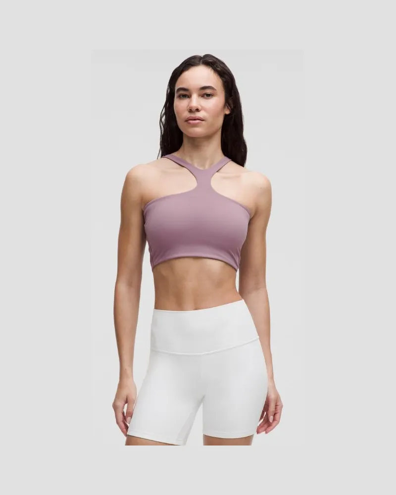 LULULEMON Bend This BH mit V-Ausschnitt und Racerback Leichter Halt A–C-Cups für Frauen – Größe in Lavender Lux Lavender