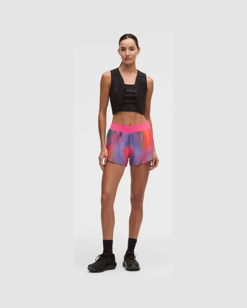 LULULEMON Fast and Free Shorts im Classic Fit mit Saumschlitz und hohem Bund für Frauen – 8 cm – Größe in Speed Glow Multi/Rosado Speed