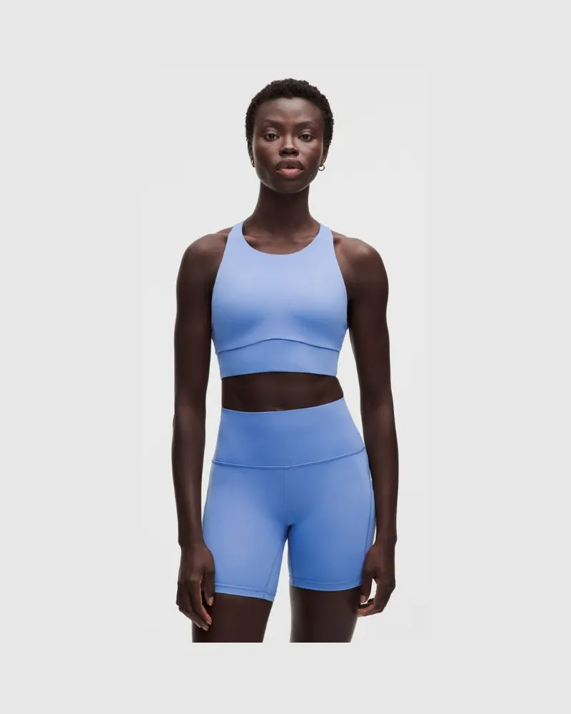 LULULEMON Energy Hochgeschlossener Longline-BH Evolve, Mittlerer Halt für B–D-Cups für Frauen – Größe in Prep Blue Prep