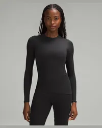 LULULEMON Wundermost Ultraweiches Langarmshirt mit Rundhalsausschnitt aus Nulu Black