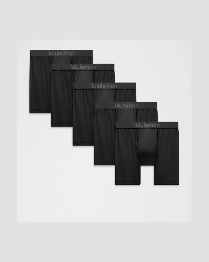 LULULEMON Always In Motion Boxer Slip 5" 5er-Pack für Männer – Größe in Black Black