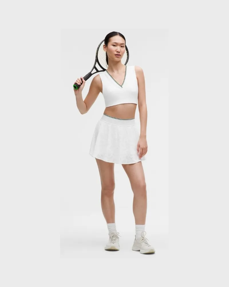 LULULEMON Tennisrock aus Paisley-Mesh mit hohem Bund für Frauen – Größe in White/Ivy Grove White