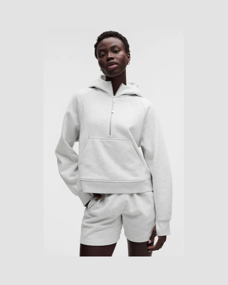 LULULEMON Scuba-Hoodie mit kurzem Reißverschluss, Evolve für Frauen – Größe in Heathered Core Ultra Light Grey Heathered