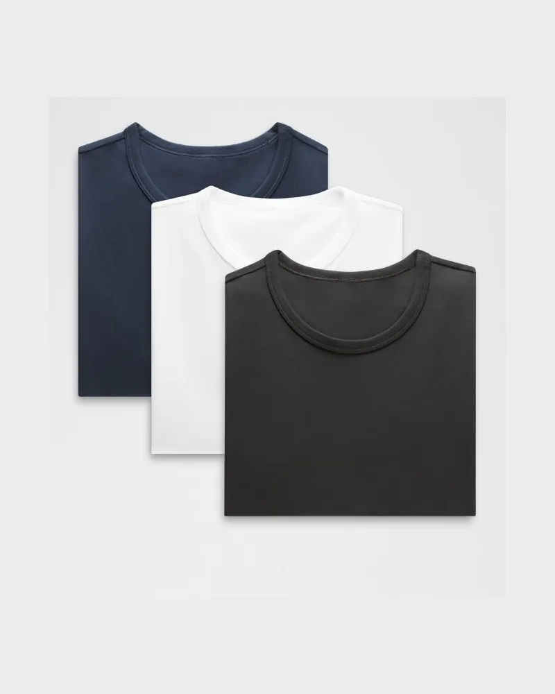 LULULEMON T-Shirt aus Bio- im Classic Fit 3er-Pack für Männer – Größe in Black/Club Blue/White Black