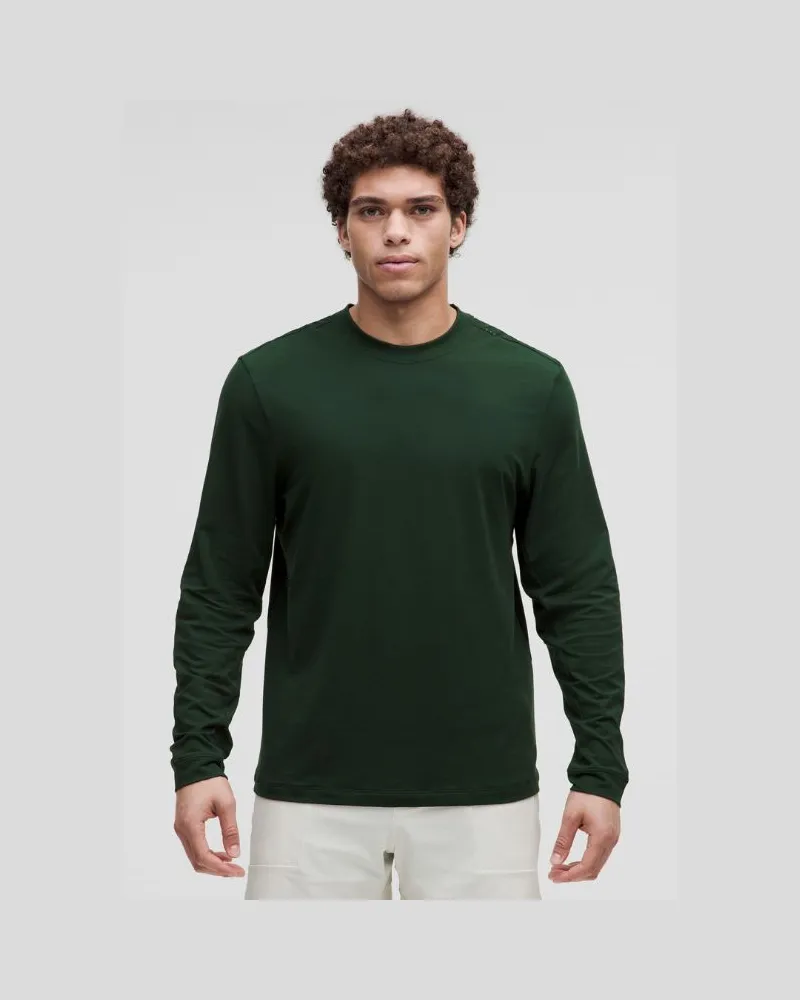 LULULEMON Zeroed In Langarmshirt für Männer – Größe in Rainforest Green Rainforest