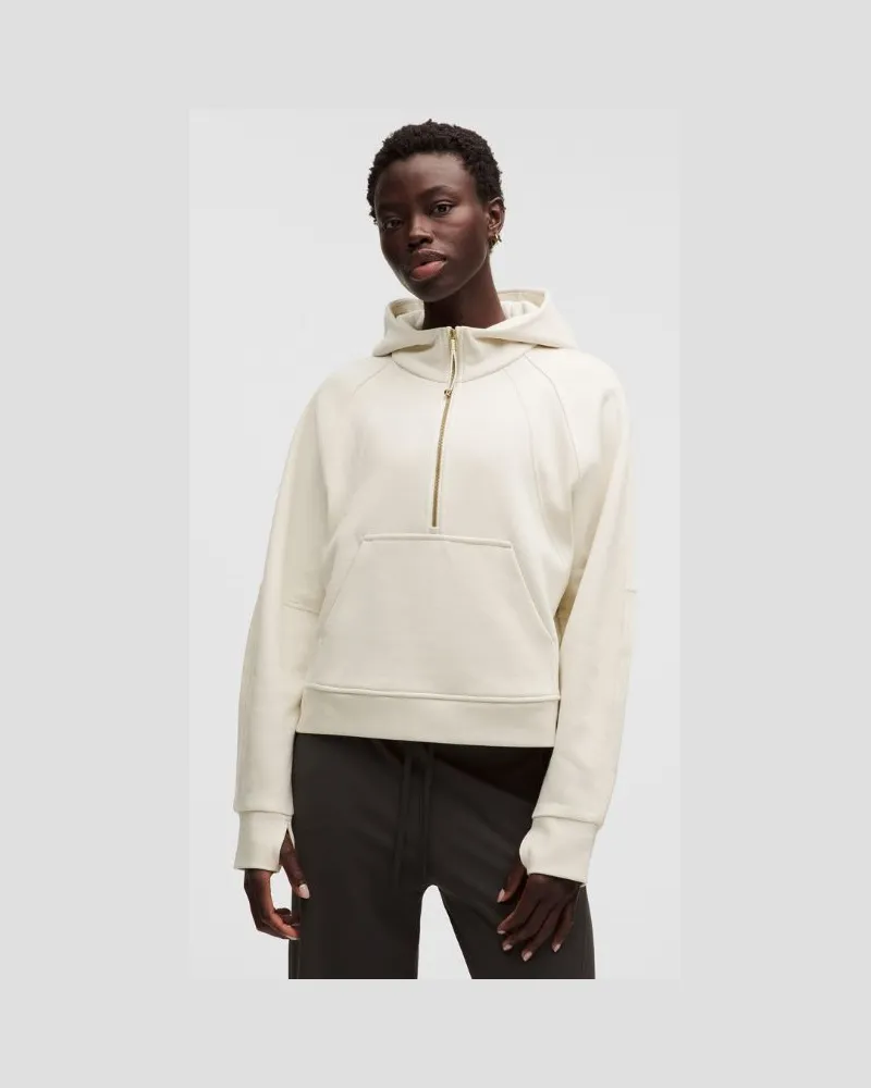 LULULEMON Scuba-Hoodie mit kurzem Reißverschluss, Evolve für Frauen – Größe in Light Ivory/Gold Light