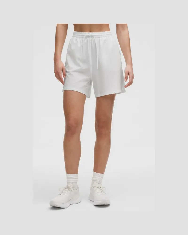 LULULEMON Pace Rival Shorts mit hohem Bund für Frauen – 13 cm – Größe in White White