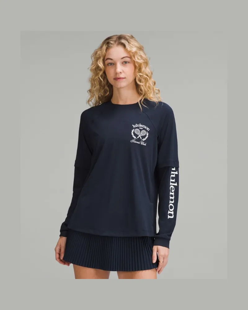 LULULEMON Langarm-T-Shirt im Lagenlook Tennis Club für Frauen – Größe in True Navy/White True