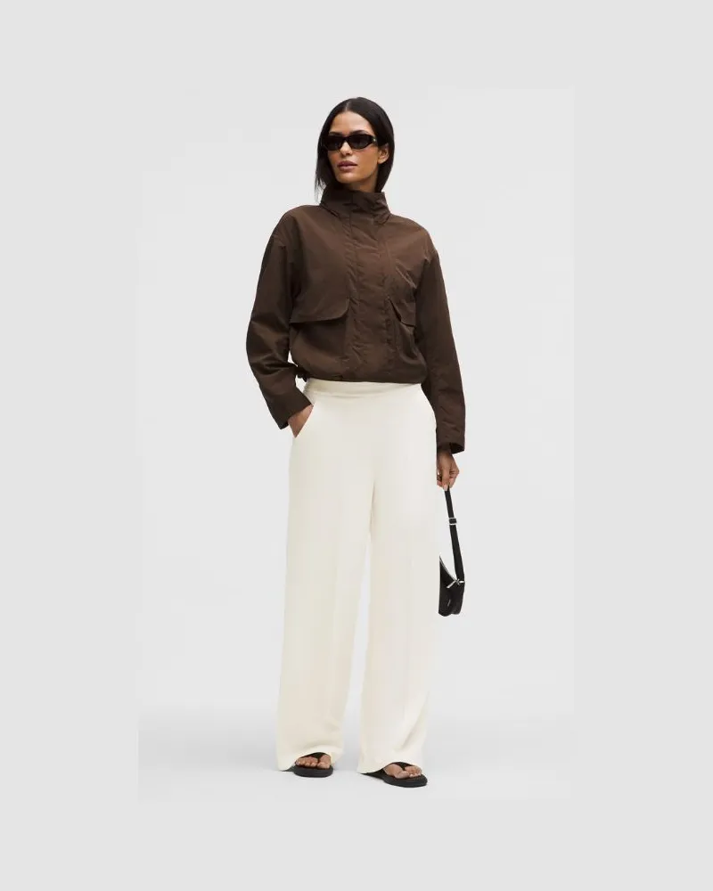 LULULEMON Pintuck-Hose mit hohem Bund und weitem Bein aus Softstreme Standard für Frauen – Größe in Light Ivory Light