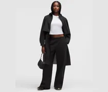 Leichte Regenjacke mit Kordelzug in der Taille für Frauen – Größe in Black