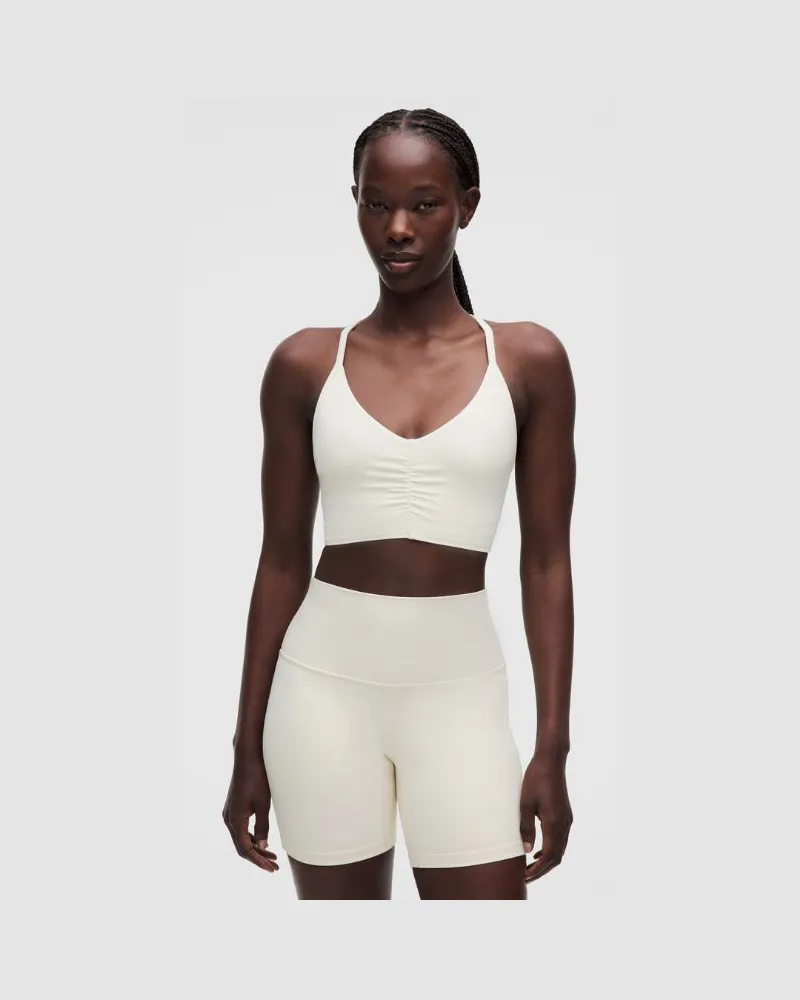 LULULEMON Flow Y Gerüschter BH für B/C-Cups Leichter Halt für B/C-Cups für Frauen – Größe in Light Ivory Light