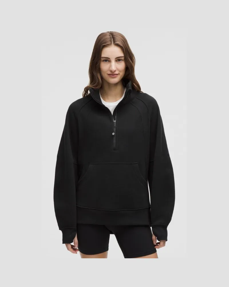 LULULEMON Scuba Oversized-Pullover mit Trichterkragen und halblangem Reißverschluss Lang für Frauen – Größe in Black Black
