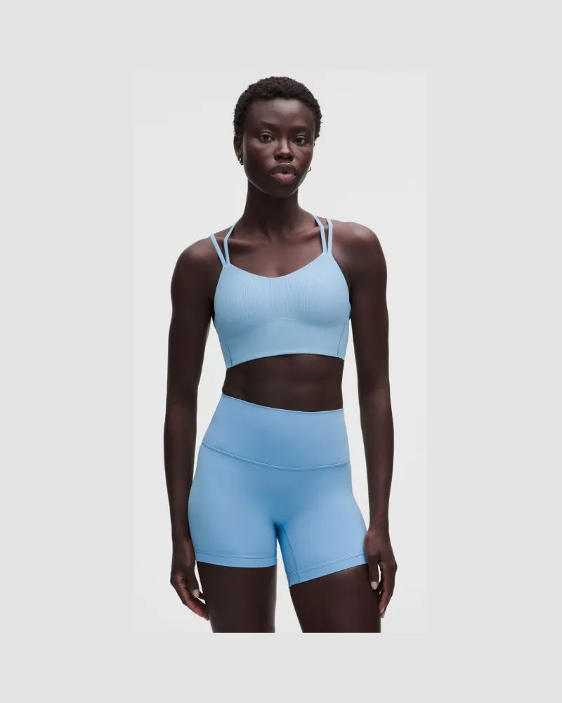 LULULEMON Like a Cloud Gerippter Longline-BH leichter Halt B/C Cups für Frauen – Größe in Dreamy Blue Dreamy