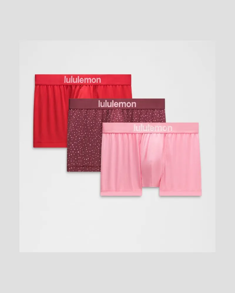 LULULEMON Always In Motion Boxershorts 3er-Pack für Männer – 8 cm – Größe Heart