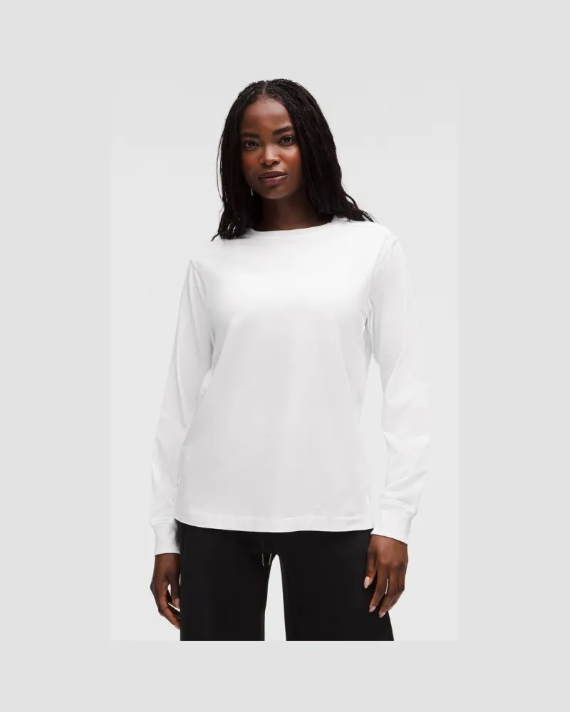 LULULEMON All Yours Langarmshirt aus Bio- für Frauen – Größe in White White