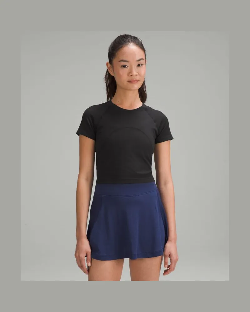 LULULEMON Swiftly Tech Crop-Kurzarmshirt 2.0 für Frauen – Größe in Schwarz Schwarz