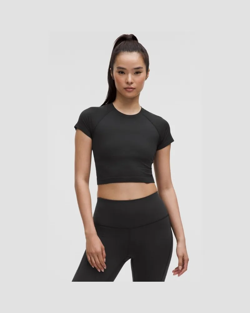 LULULEMON Swiftly Tech Crop-Kurzarmshirt 2.0 für Frauen – Größe in Schwarz Schwarz