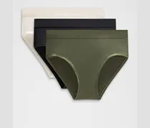 UnderEase Bikini-Unterwäsche mit hohem Bund 3er-Pack für Frauen – Größe in Black/Light Ivory/Sassy Sage
