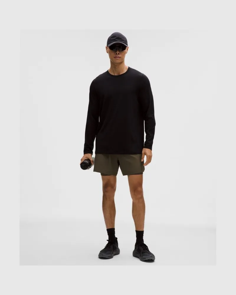LULULEMON Mile Maker Run Crew Shorts mit Liner aus -Stoff für Männer – 15 cm – Größe in Olive Brown Olive