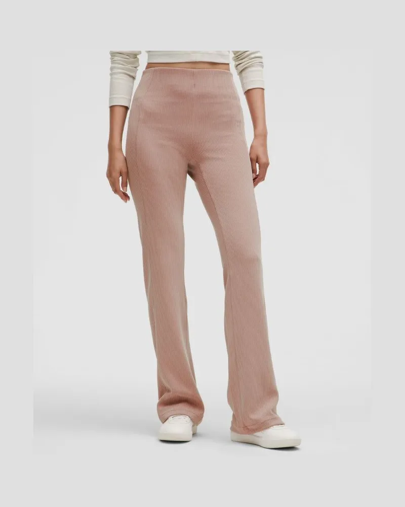 LULULEMON Hose mit ausgestelltem Bein aus geripptem Softstreme Normale Länge für Frauen – Größe in Graphite Grey Graphite