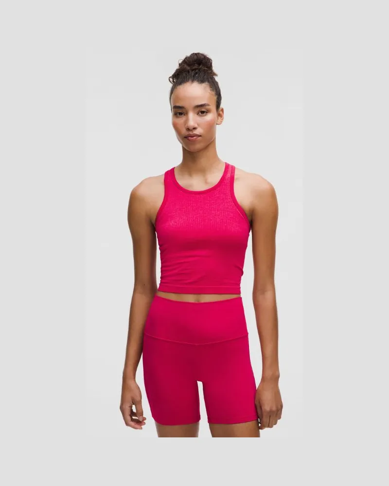 LULULEMON Ebb to Street Crop-Tanktop mit Racerback Leichter Halt für B/C-Cups für Frauen – Größe in Pink Dragonfruit Pink