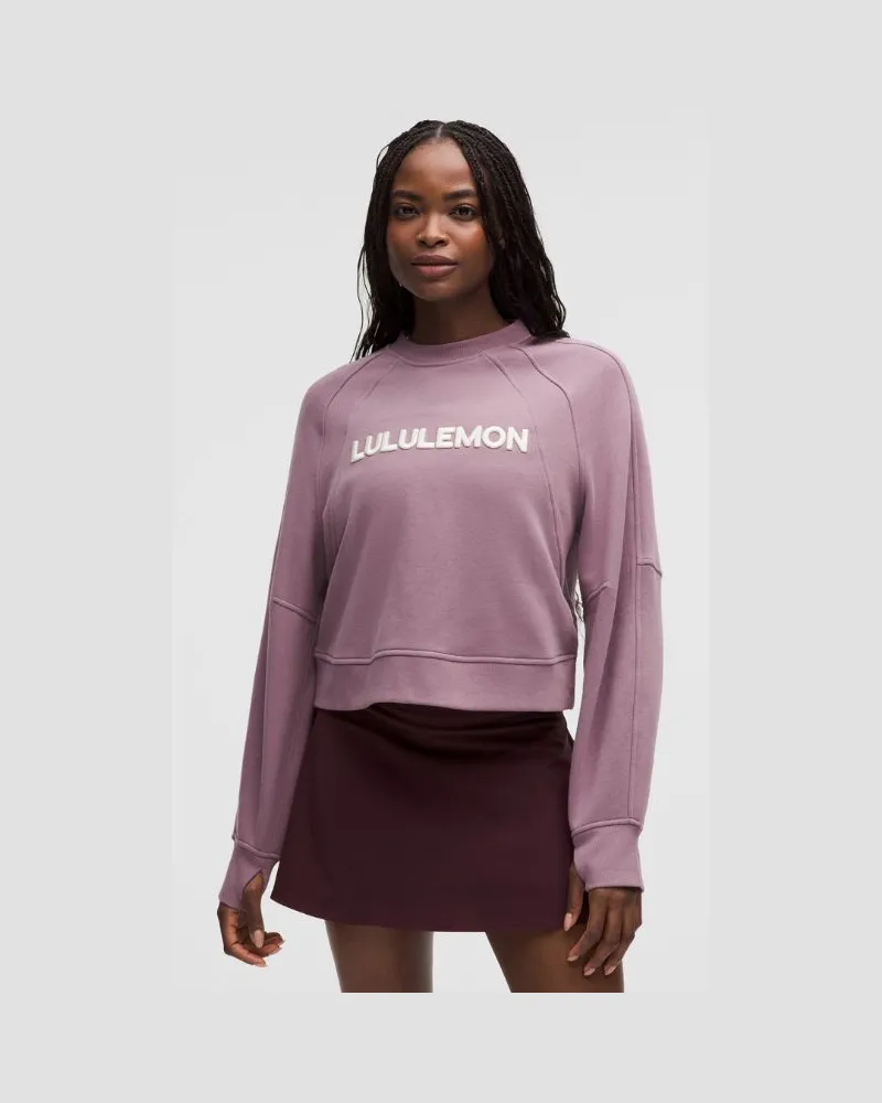 LULULEMON Scuba Pullover im Oversized Fit Logo für Frauen – Größe in Lavender Lux/Light Ivory Lavender